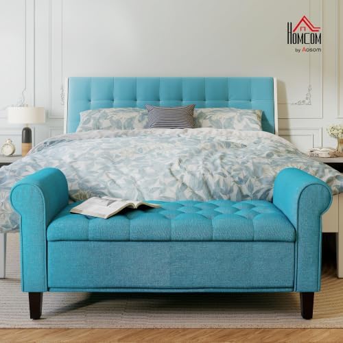 homcom storage ottoman bench 50" with lift top shown in use