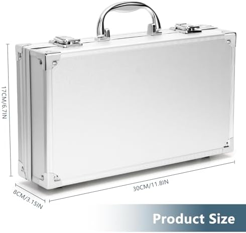 11.8 inch aluminum tool box portable, lockable handle, close-up detail