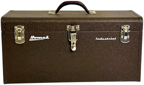homak 20-inch industrial steel toolbox, brown wrinkle powder on a desk or shelf