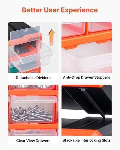 vevor 18-drawer storage organizer, plastic, drawer storage cabinet on a desk or shelf