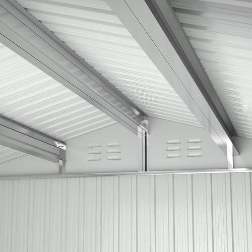 polar aurora 10x12 outdoor metal storage shed with showing dimensions