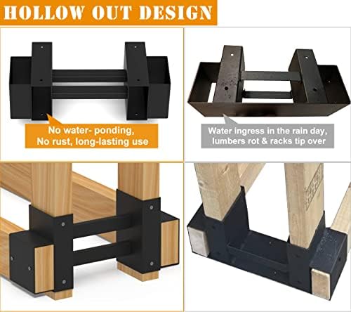 outdoor firewood rack brackets kit for fire wood shown in use