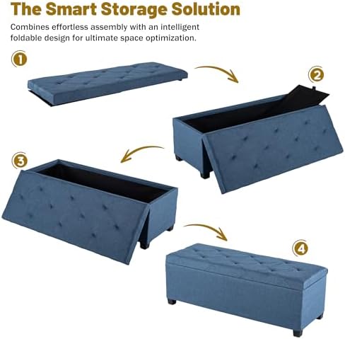 dumos storage ottoman bench, 43.3 inch end of, package contents