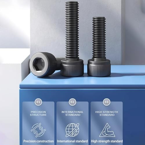 120Pcs M3x30mm Hex Socket Head Cap Screws Bolts,12.9 Alloy Steel Black Oxide,Allen Drive, Full Thread,with Hex Wrench, for Auto Body/Metal Gates