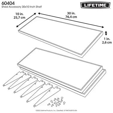 lifetime 0130 30"x10" shelf kit 3-pack for lifetime, package contents