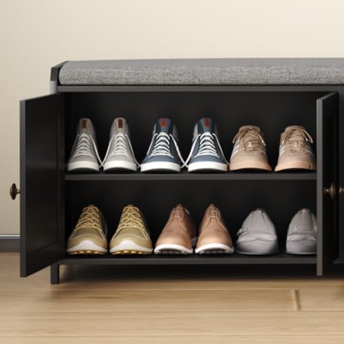 homefort 48.4" shoe storage bench with cushion, entryway, view 9