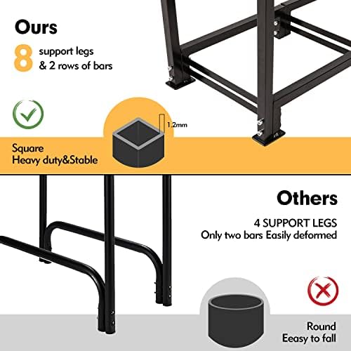 nalone 4ft outdoor firewood rack with cover, heavy shown in use