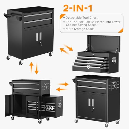 intergreat rolling tool chest with wheels and 8 on a desk or shelf