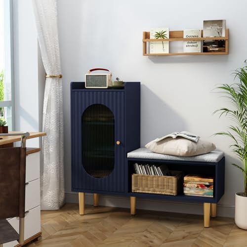 hlr storage bench set of 2, blue modern, main product view