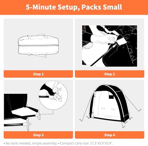 anti-theft bike storage tent, pu5000 waterproof shed for, front angle view