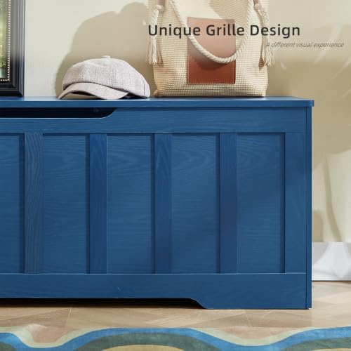 vankiley 51.2" storage chest extra large,wooden storage bench(blue), package contents