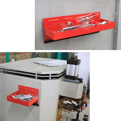 magnetic shelf 4-pcs set - red tool trays, front angle view
