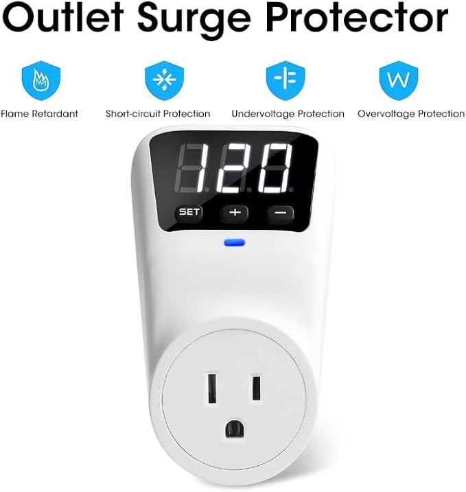 Smart Surge Protector Voltage Stabilizer Fireproof UL94V-1 Wall Mount Surge - Image 3