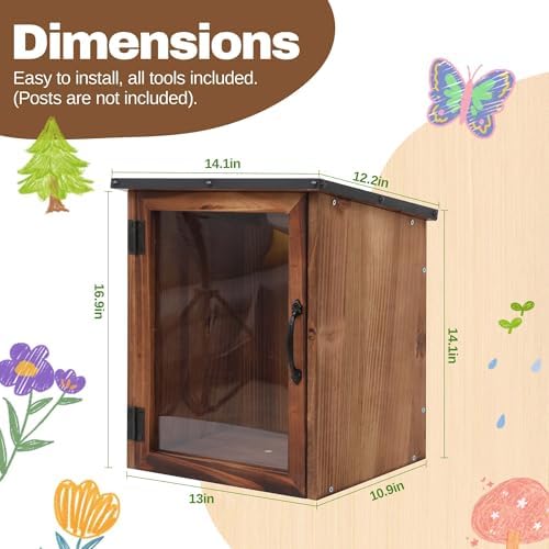 wonfulity library box outdoor,free library box little outdoor shown in use