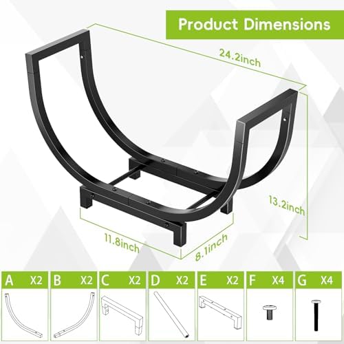 dicasser firewood rack outdoor and indoor firewood storage on a desk or shelf