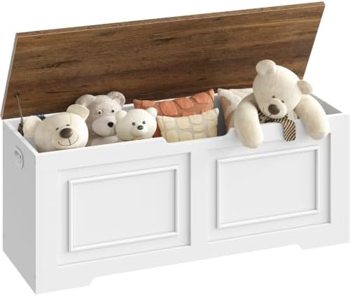 choezon storage bench, 47.2" large wooden storage chest, front angle view