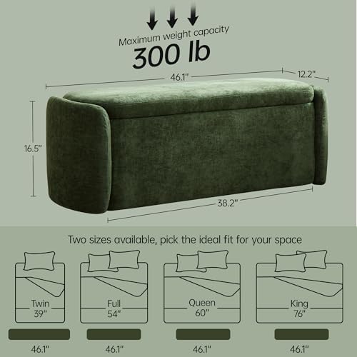 vknow storage bench, upholstered storage ottoman bench with shown in use