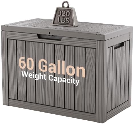 drato 60 gallon outdoor storage box waterproof, lockable, side view