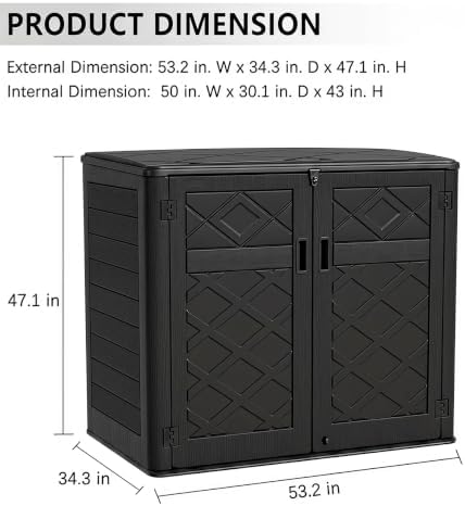 kinying larger outdoor storage shed weather resistance, resin, close-up detail
