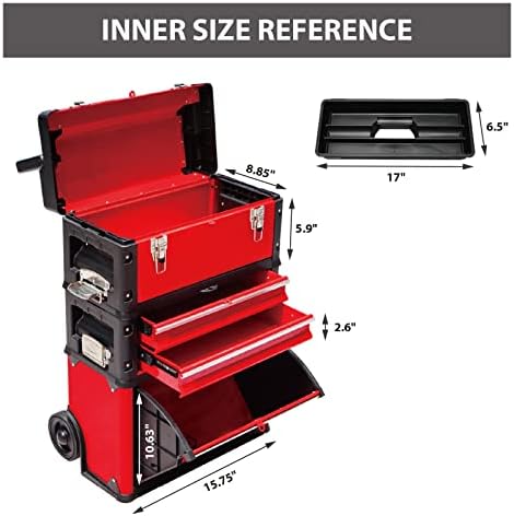 big red trjf-c305abd torin garage workshop organizer: portable, side view