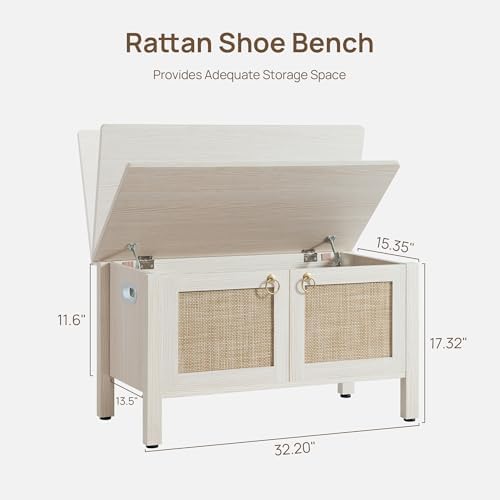 sicotas rattan storage bench boho storage chest with, close-up detail