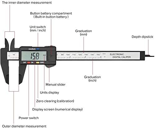Digital Calipers, Electronic Digital Calipers, YKLSXKC LCD Screen displays - Image 8