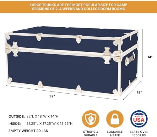 rhino classic large trunk for camp & college shown in use