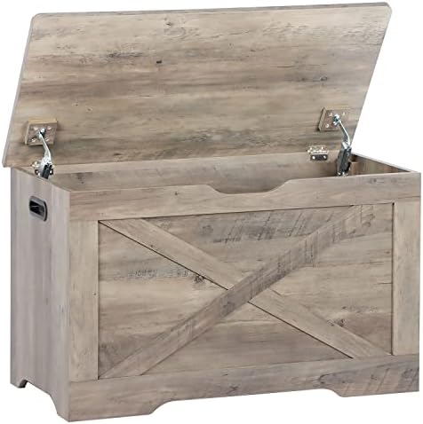 timberer 31.5" storage chest, wooden storage bench, entryway, view 9