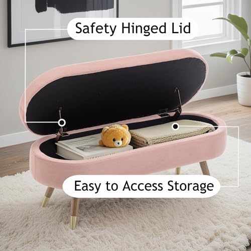 iafike oval storage bench 43.5" ottoman bench upholstered, package contents