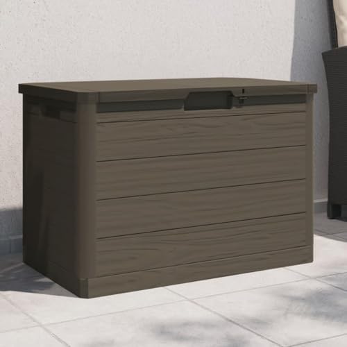 vidaxl patio cushion box brown 30.5x17.5x20.9 polypropylene shown in use