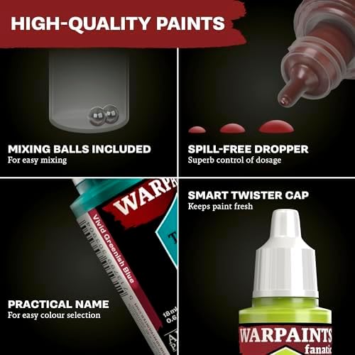 The Army Painter, Warpaints Fanatic Most Wanted Paint Set, 22 x 18 ml | Model Paint Set incl. Skin Tones, Metallics, Effects, Wash, Primer & 1 Miniature - Miniature Paint for DnD & Warhammer