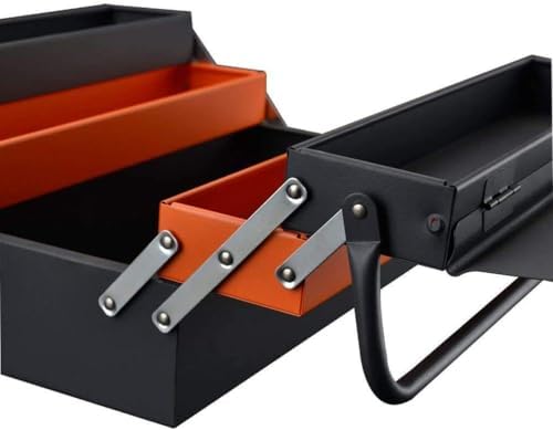 edward tools portable metal tool box with 3, side view