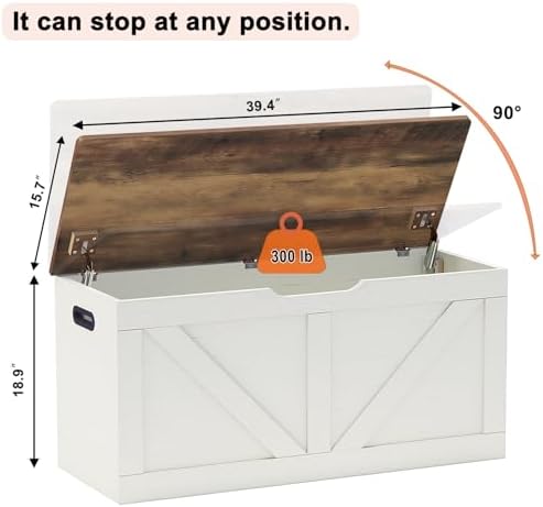 timberer 39.4" storage chest, wooden storage bench, large, close-up detail