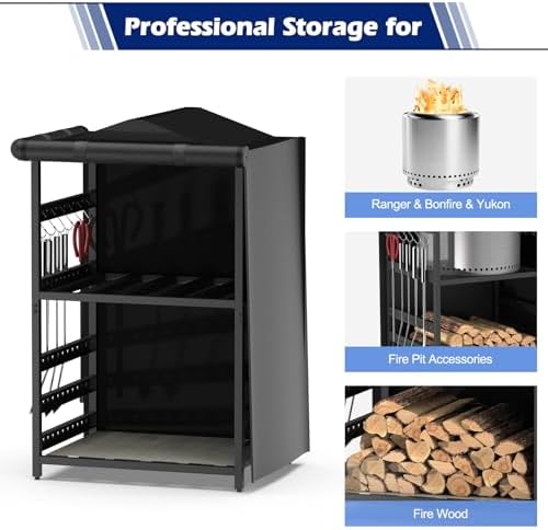 storage station for solo stove bonfire, yukon, ranger, front angle view