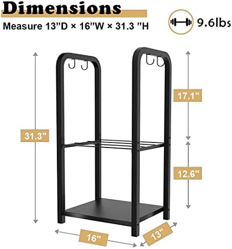 2-tier fireplace firewood rack holder for indoor outdoor, close-up detail