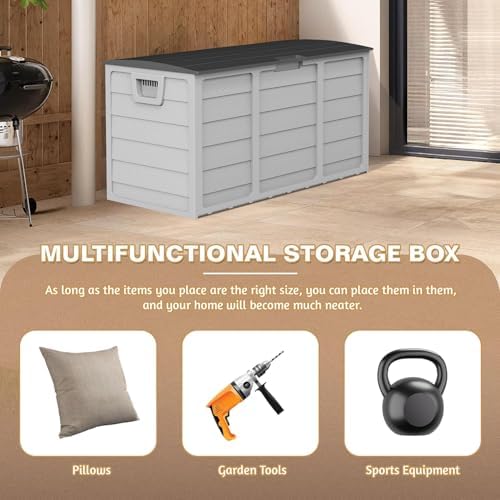 suncrown 75 gallon deck storage box resin outdoor, package contents