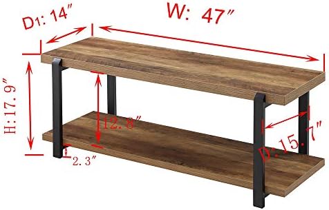 foluban entryway bench, industrial shoe storage bench for shown in use