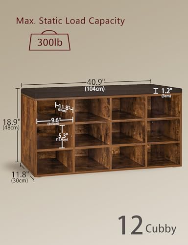 dinzi lvj shoe storage bench with cushion, 40.9", close-up detail