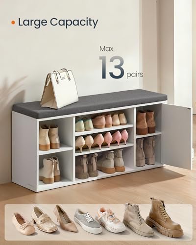 songmics home shoe storage bench, snapsemble superfast assembly on a desk or shelf