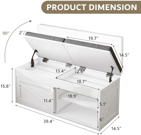 ipormis shoe storage bench,40" wide 2-tier shoe bench shown in use