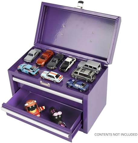viper tool storage 11-inch 2-drawer portable toolbox, purple, package contents