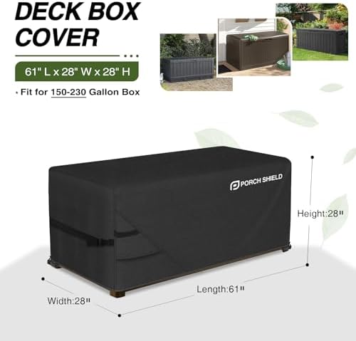 porch shield patio deck box storage cover 61 shown in use