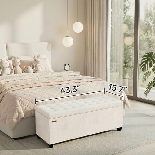 abheng velvet storage ottoman bench with legs,43.5”w x, package contents