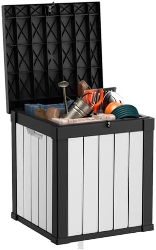 patiozen 50 gallon resin deck box, lockable patio, package contents