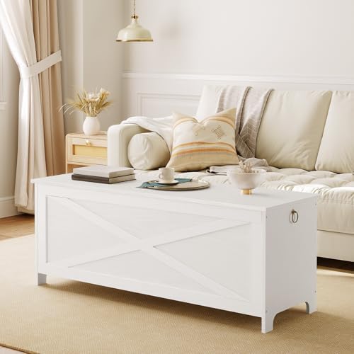 mahancris 47.2" storage chest with lid, storage bench, front angle view