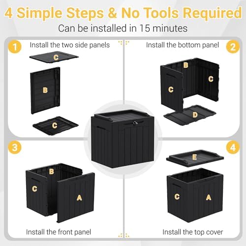 greesum outdoor storage box 31 gallon storage box, front angle view