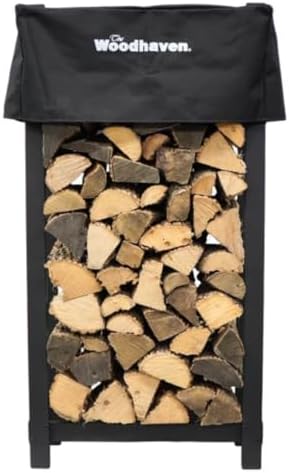 woodhaven black 4ft x 2ft firewood rack, main product view