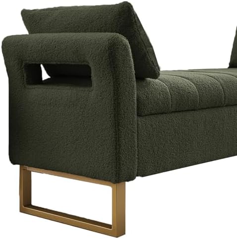 66" storage bench for bedroom upholstered end of, view 9