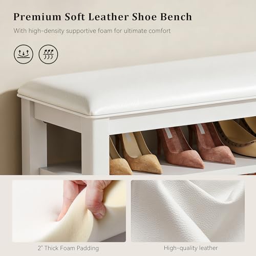 taitiy shoe bench with 3 tier adjustable shelves, package contents