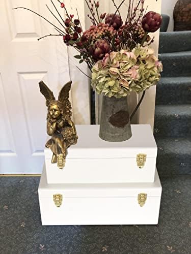 vixdonos metal trunk decorative storage box set of showing dimensions